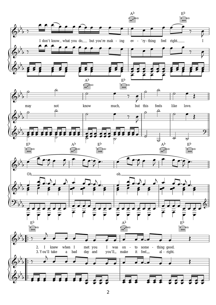 Tonight (We Live Forever) Piano, Vocal, Guitar scores gallery preview page 2