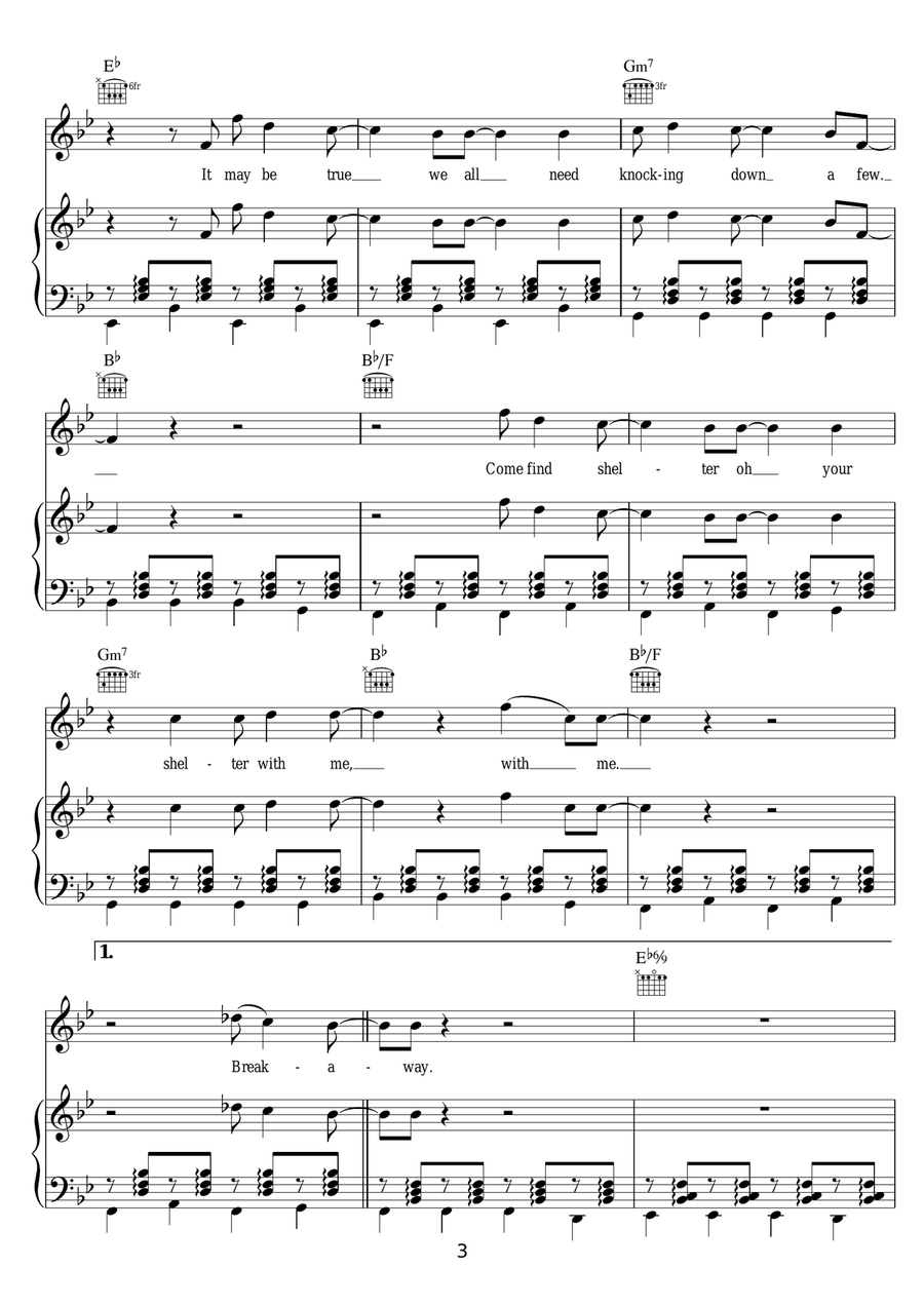 Breakaway Breakaway Piano, Vocal, Guitar scores gallery preview page 3