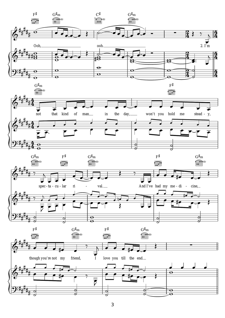 Spectacular Rival Spectacular Rival Piano, Vocal, Guitar scores gallery preview page 3
