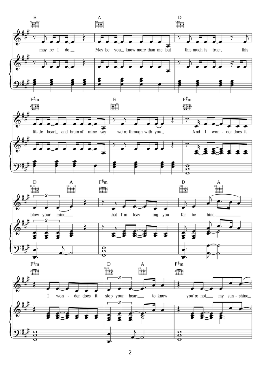 Ugly Heart Ugly Heart Piano, Vocal, Guitar scores gallery preview page 2