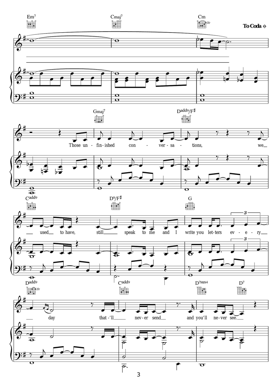 With You With You Piano, Vocal, Guitar scores gallery preview page 3