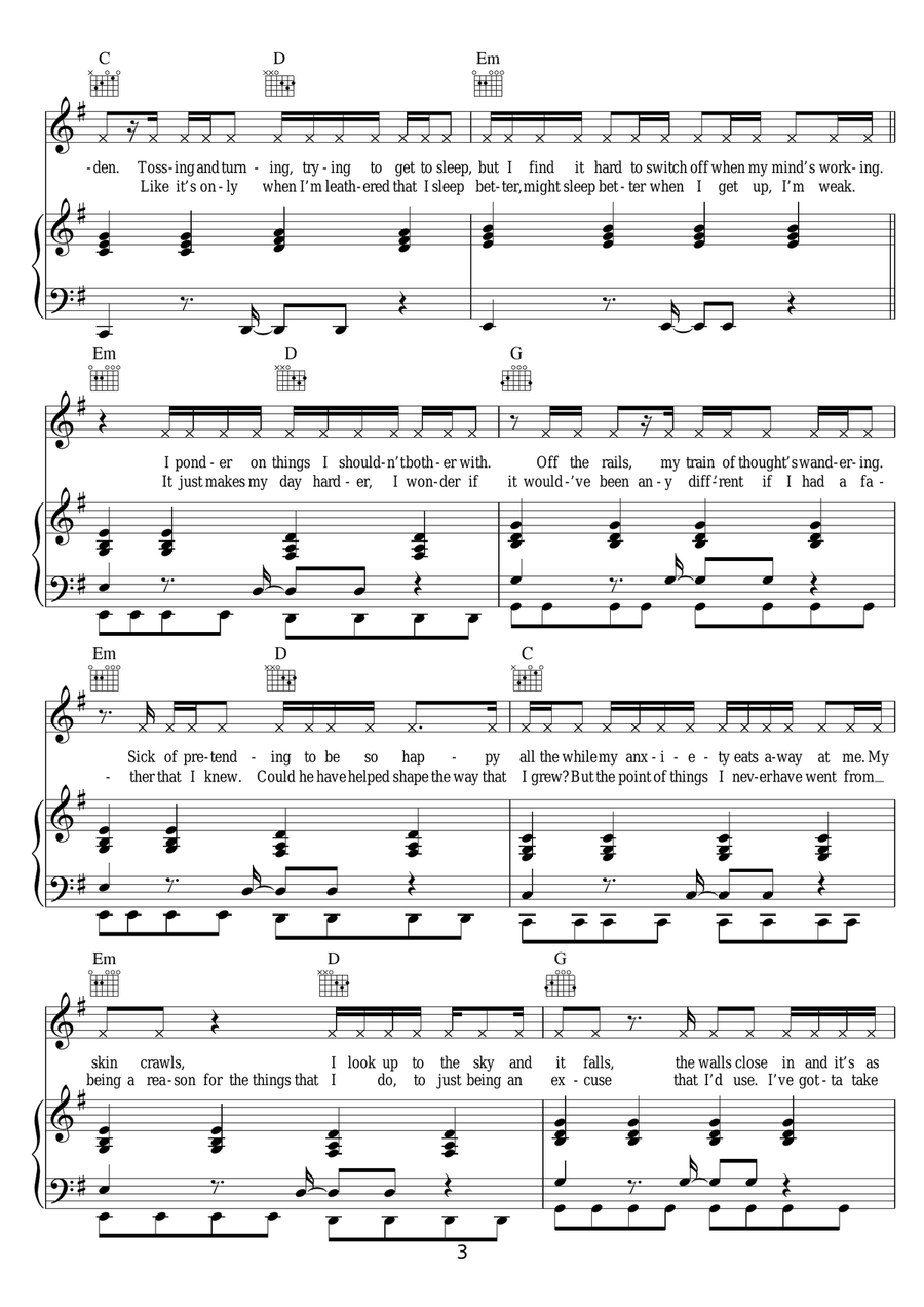 Lullaby (feat. Tori Kelly) Piano, Vocal, Guitar scores gallery preview page 3