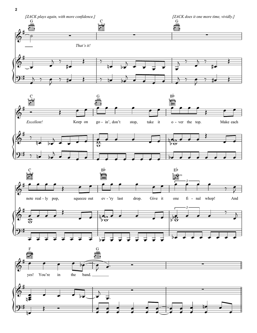 You're In The Band (from School of Rock: The Musical) Piano, Vocal, Guitar scores gallery preview page 2