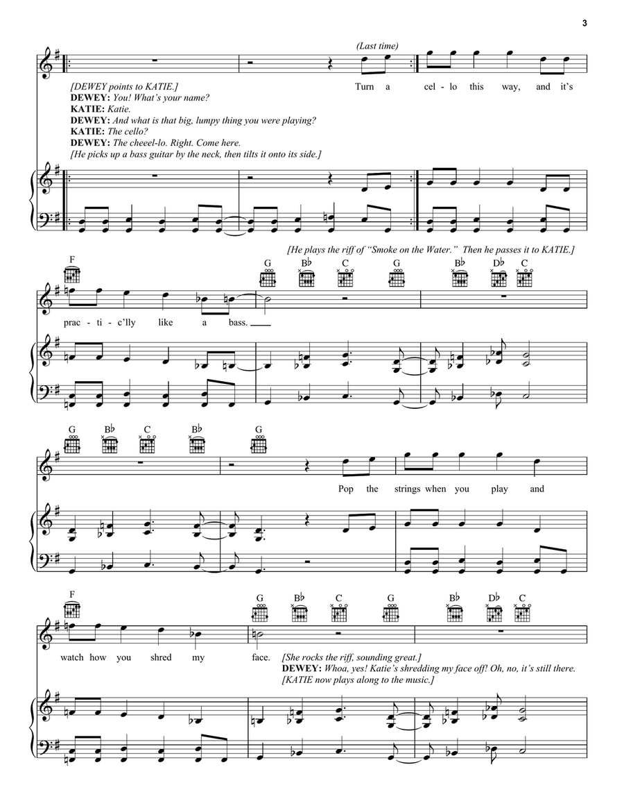 You're In The Band (from School of Rock: The Musical) Piano, Vocal, Guitar scores gallery preview page 3