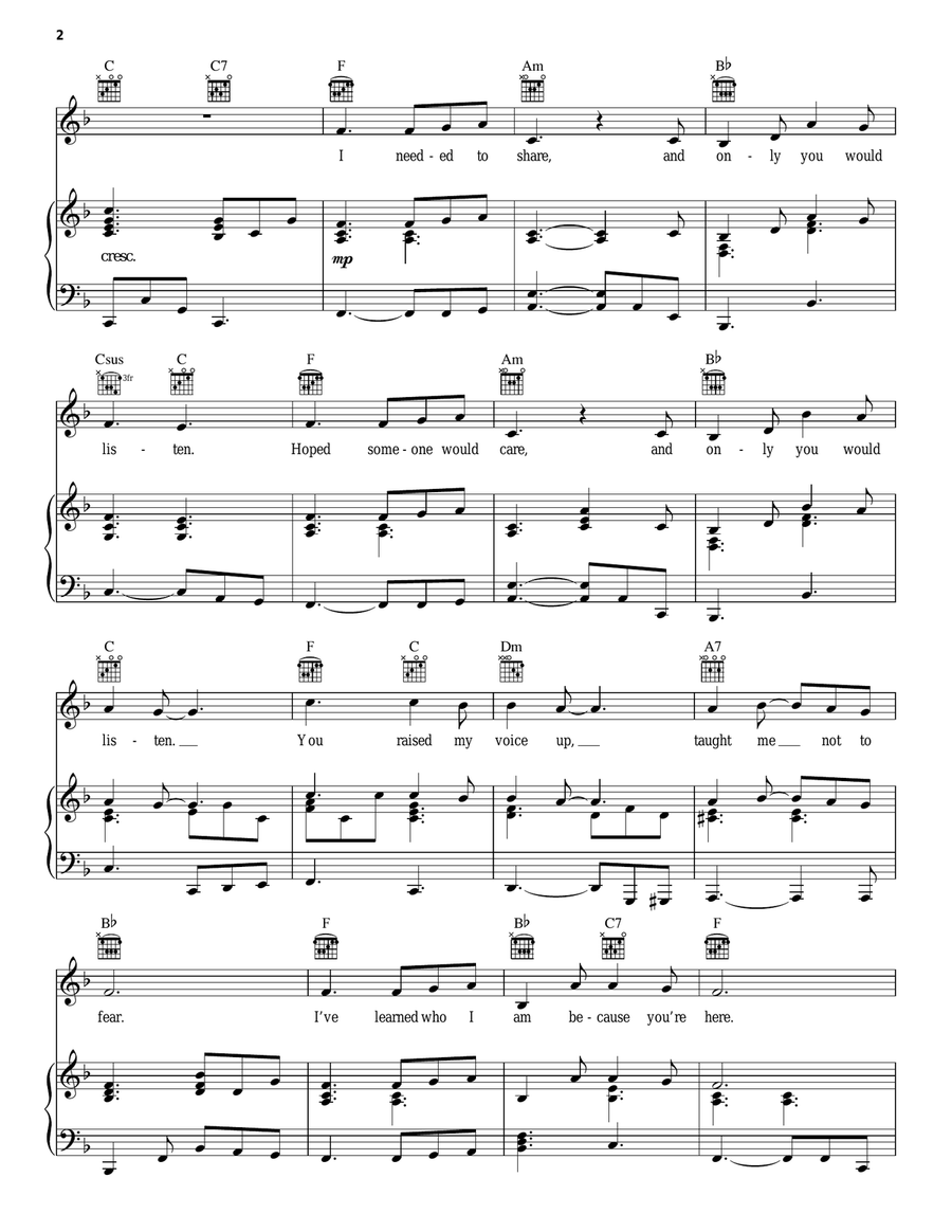 If Only You Would Listen (Reprise) (from School of Rock: The Musical) Piano, Vocal, Guitar scores gallery preview page 2