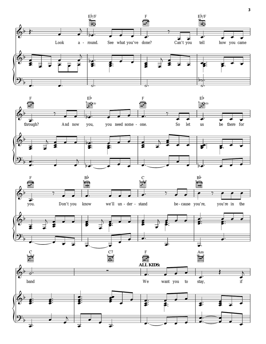 If Only You Would Listen (Reprise) (from School of Rock: The Musical) Piano, Vocal, Guitar scores gallery preview page 3