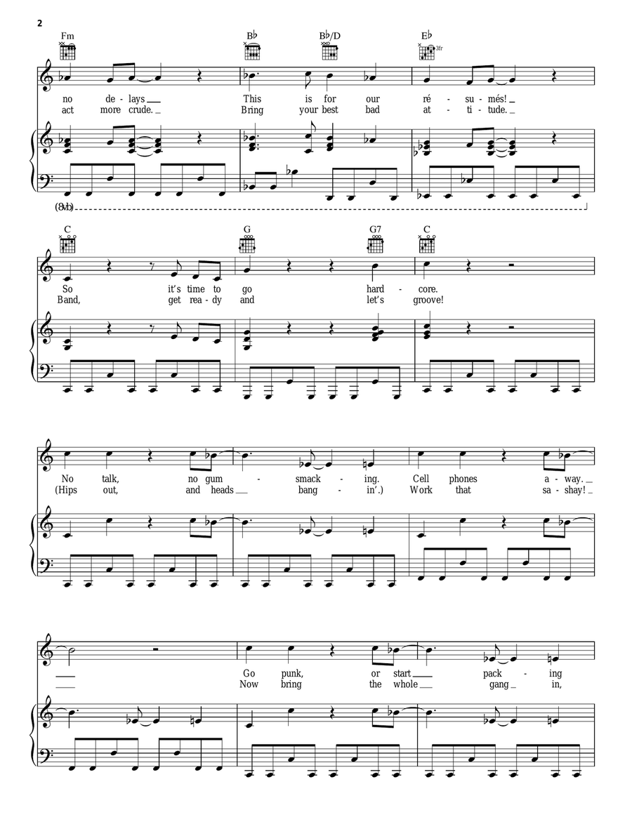Time To Play (from School of Rock: The Musical) Piano, Vocal, Guitar scores gallery preview page 2