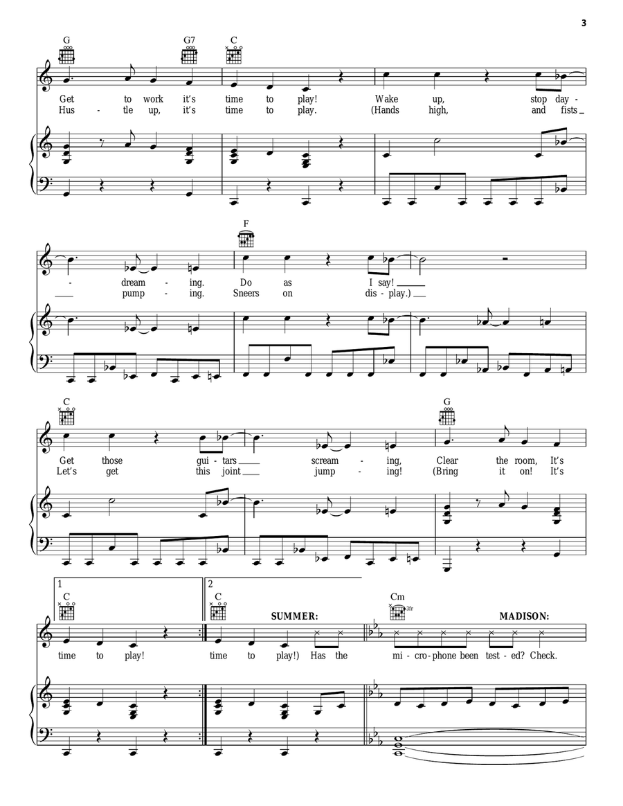 Time To Play (from School of Rock: The Musical) Piano, Vocal, Guitar scores gallery preview page 3