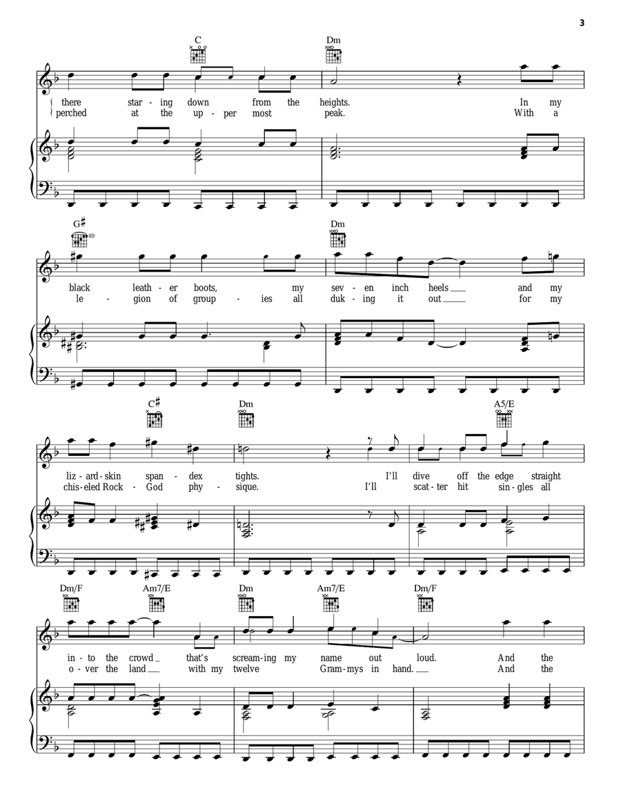 When I Climb To The Top Of Mount Rock (from School of Rock: The Musical) Piano, Vocal, Guitar scores gallery preview page 3
