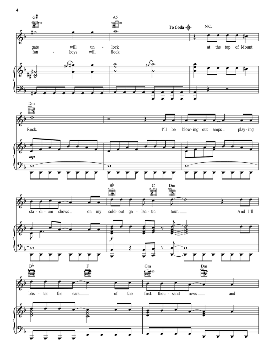 When I Climb To The Top Of Mount Rock (from School of Rock: The Musical) Piano, Vocal, Guitar scores gallery preview page 4