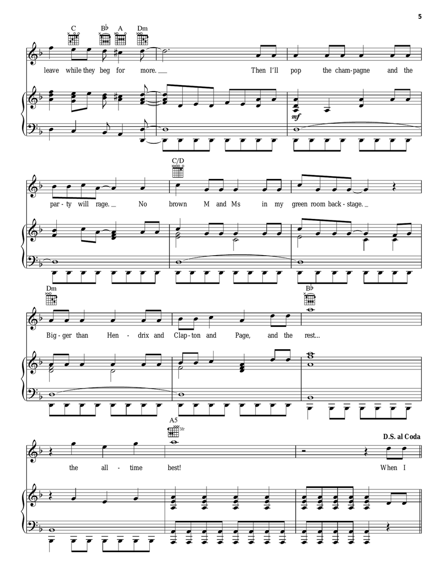 When I Climb To The Top Of Mount Rock (from School of Rock: The Musical) Piano, Vocal, Guitar scores gallery preview page 5