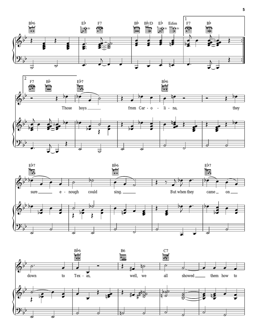 That's Right (You're Not From Texas) Piano, Vocal, Guitar scores gallery preview page 5