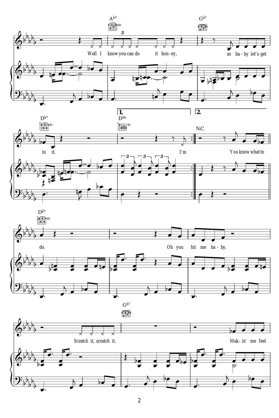 Baby Scratch My Back Baby Scratch My Back Piano, Vocal, Guitar scores gallery preview page 2