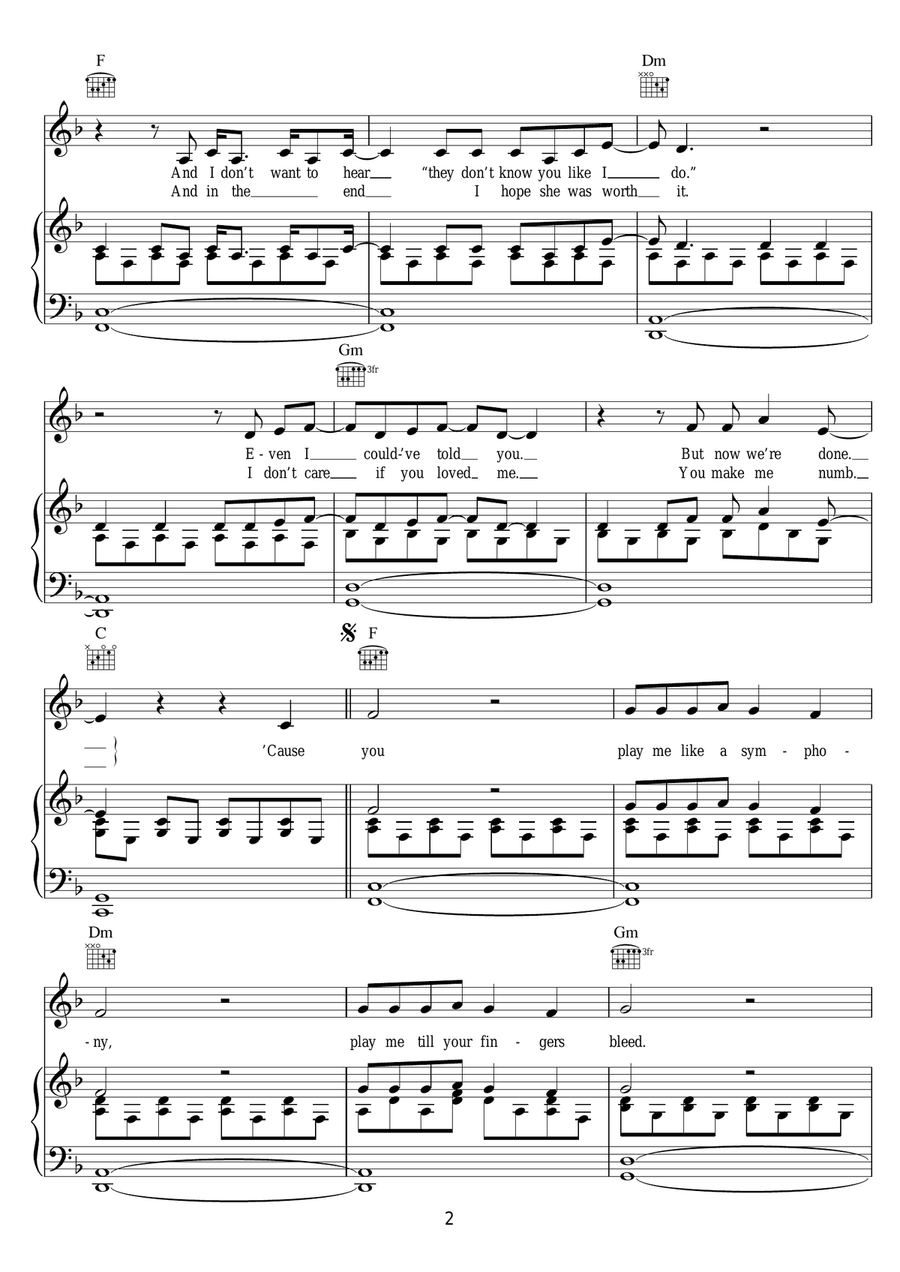You Ruin Me You Ruin Me Piano, Vocal, Guitar scores gallery preview page 2