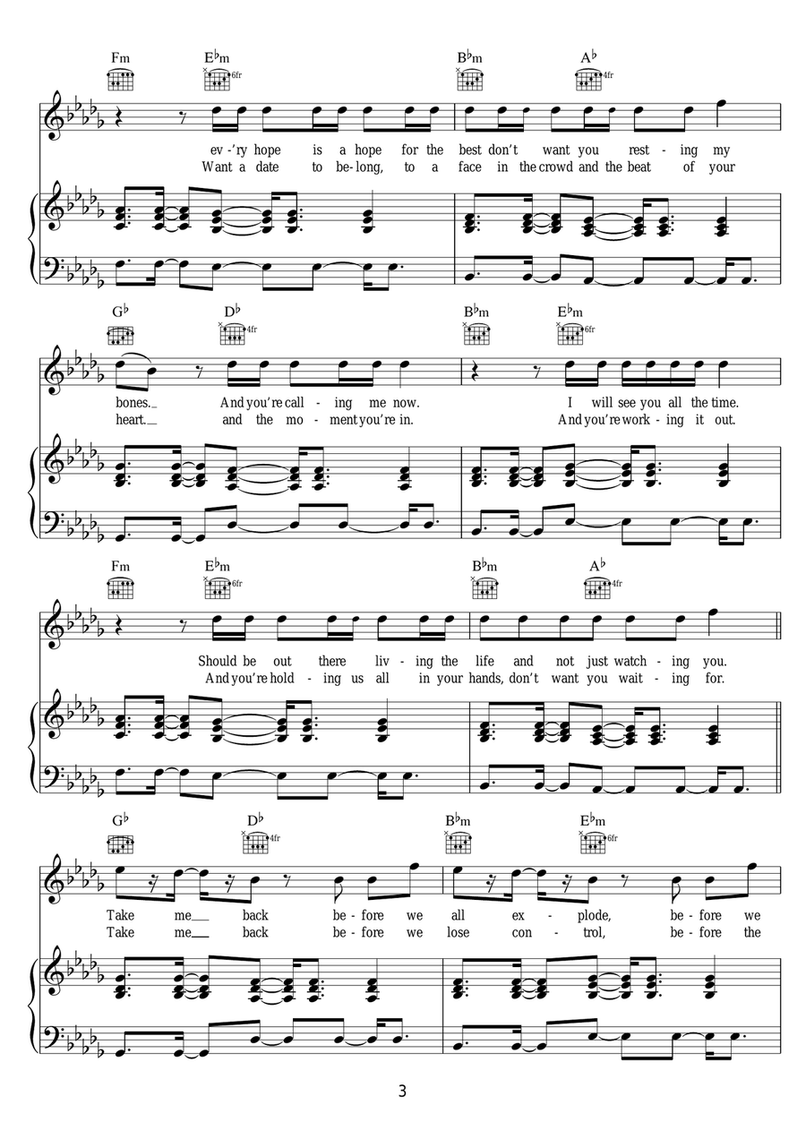 These Days These Days Piano, Vocal, Guitar scores gallery preview page 3