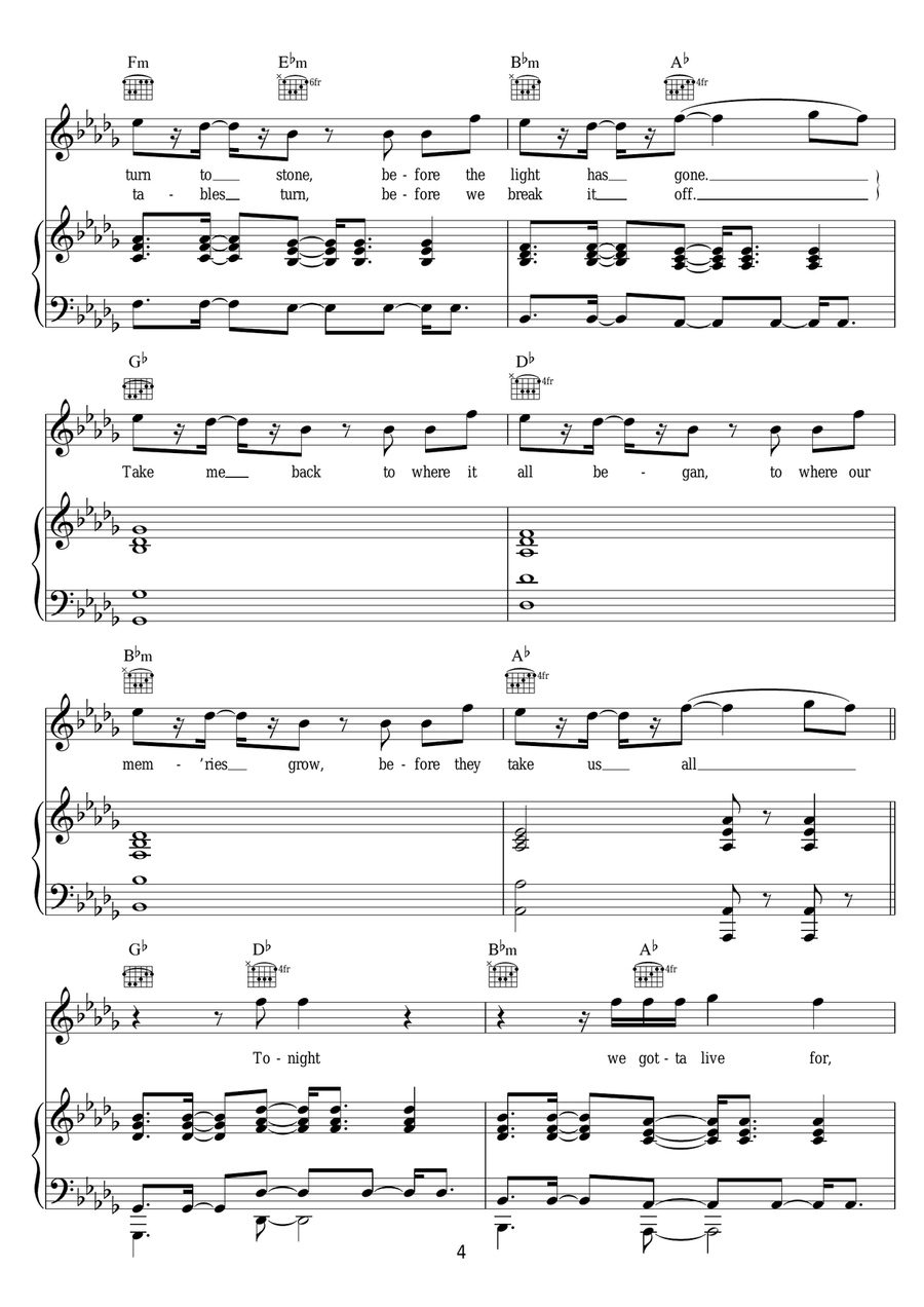 These Days These Days Piano, Vocal, Guitar scores gallery preview page 4