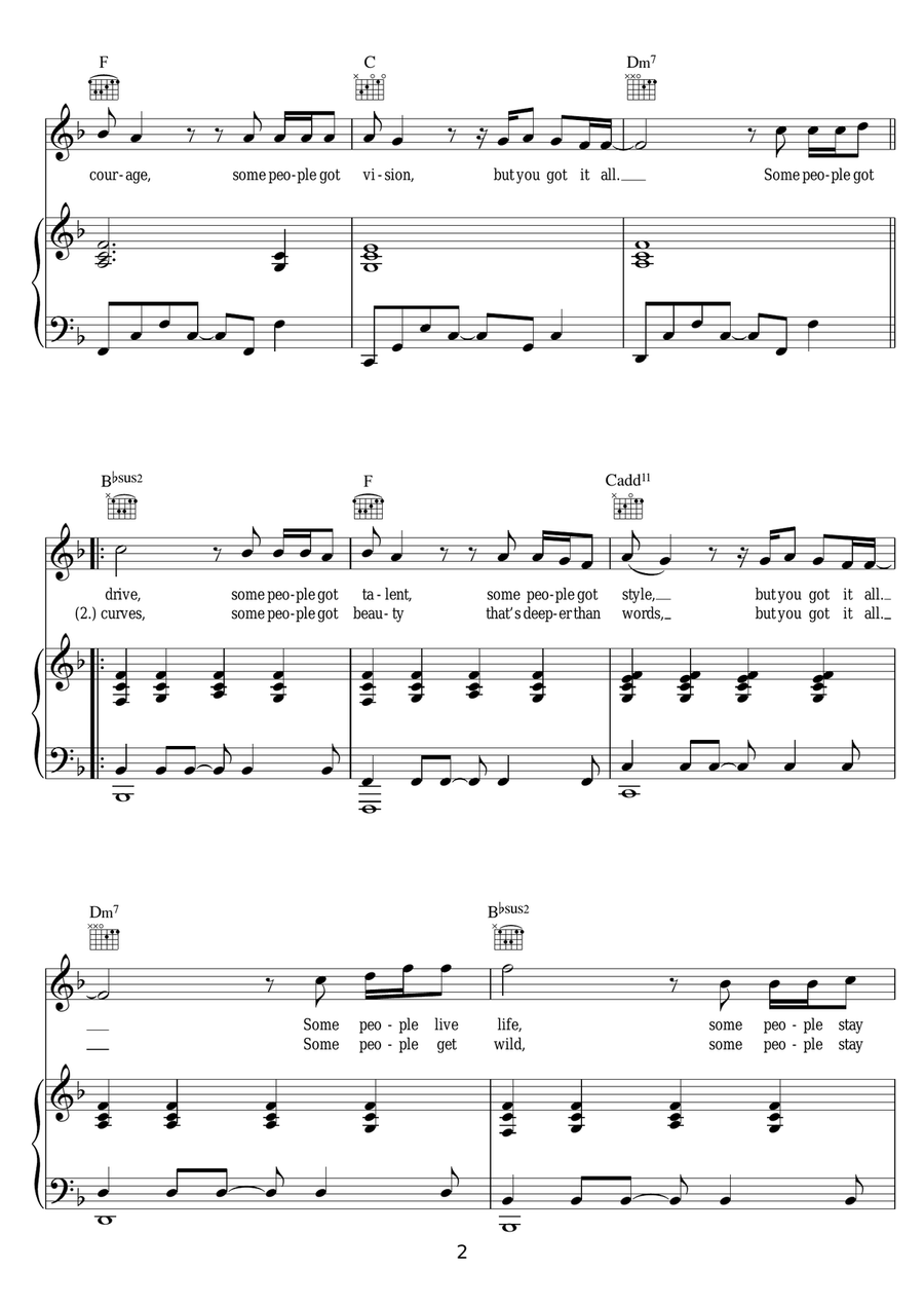You Got It All You Got It All Piano, Vocal, Guitar scores gallery preview page 2