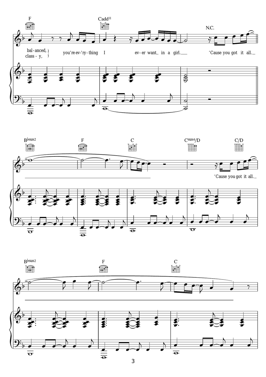 You Got It All You Got It All Piano, Vocal, Guitar scores gallery preview page 3