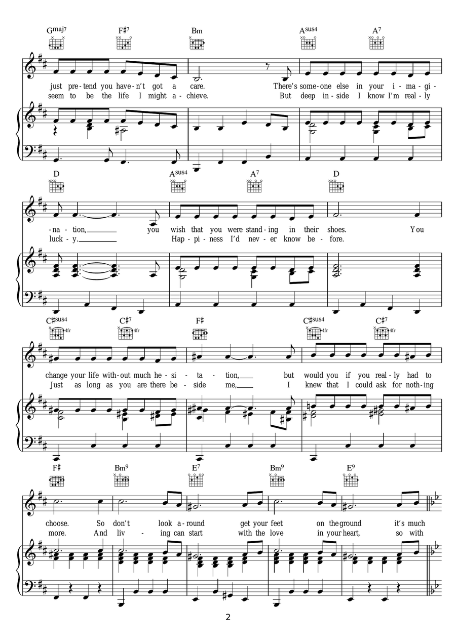 The Other Man's Grass Is Always Greener Piano, Vocal, Guitar scores gallery preview page 2