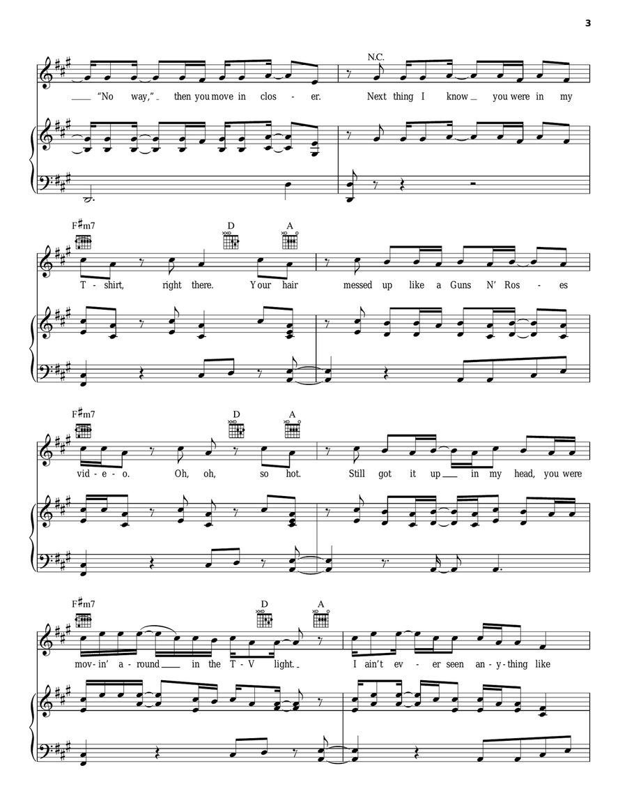 T-Shirt T-Shirt Piano, Vocal, Guitar scores gallery preview page 3