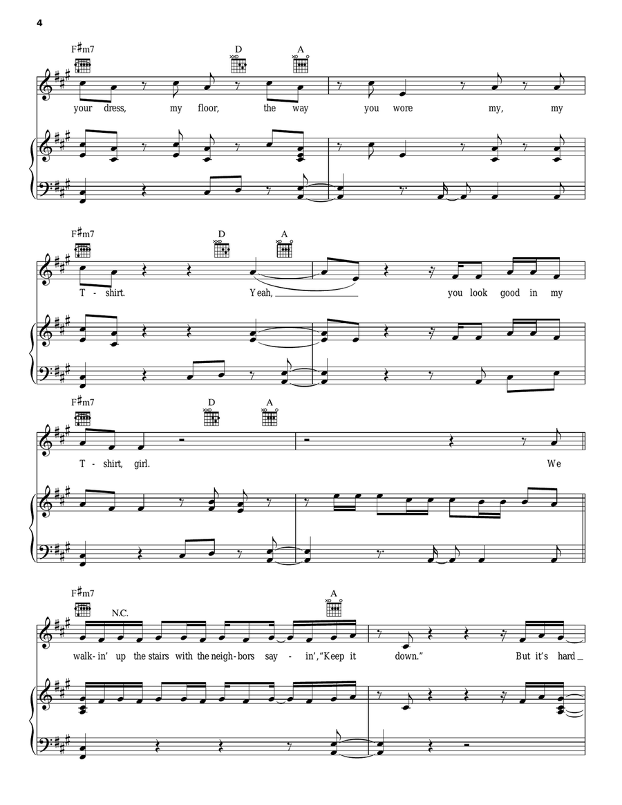 T-Shirt T-Shirt Piano, Vocal, Guitar scores gallery preview page 4