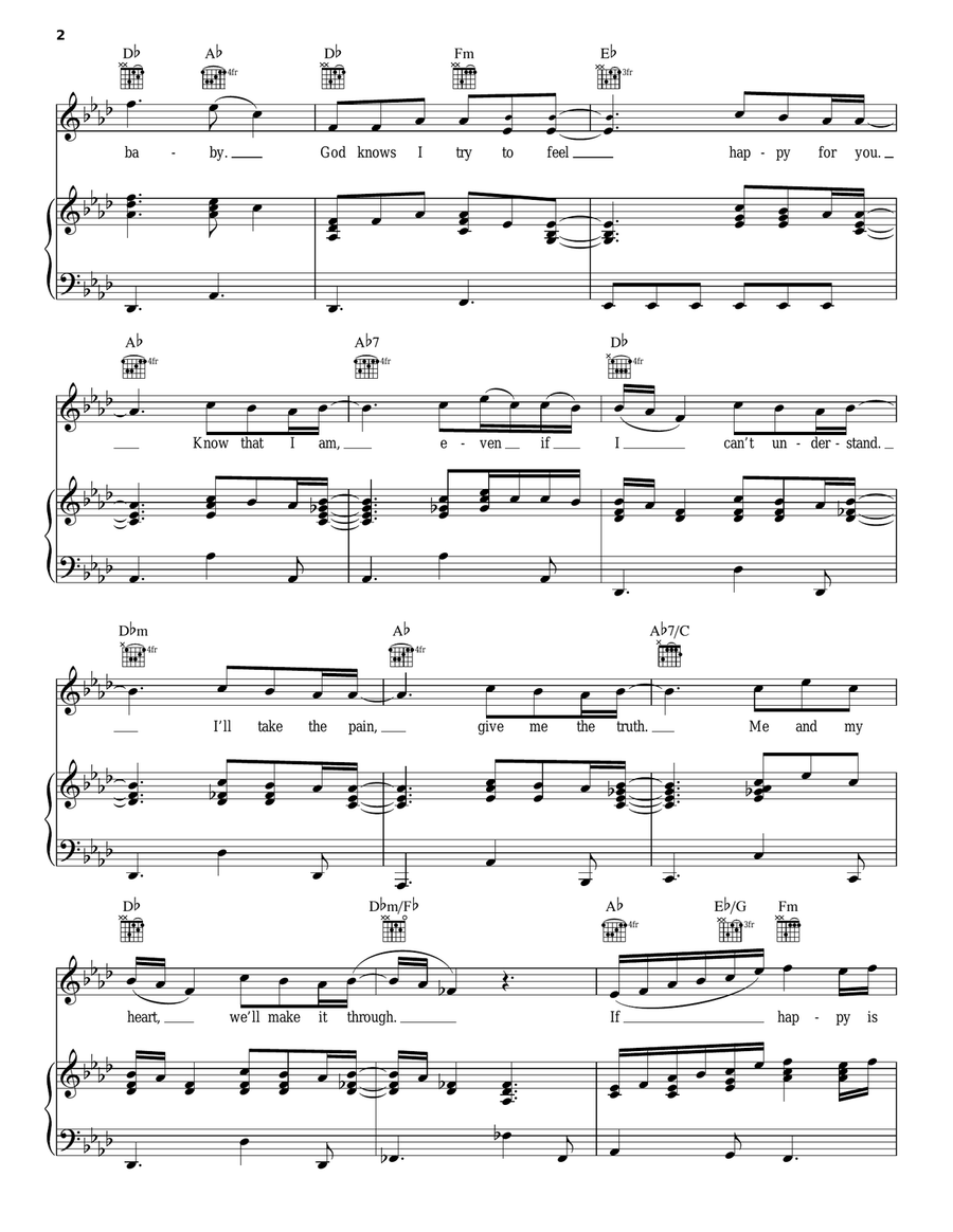 Stone Cold Stone Cold Piano, Vocal, Guitar scores gallery preview page 2