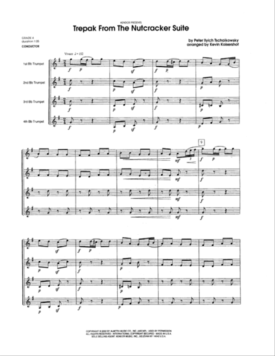 Trepak From The Nutcracker Suite - Full Score Score scores gallery preview page 1