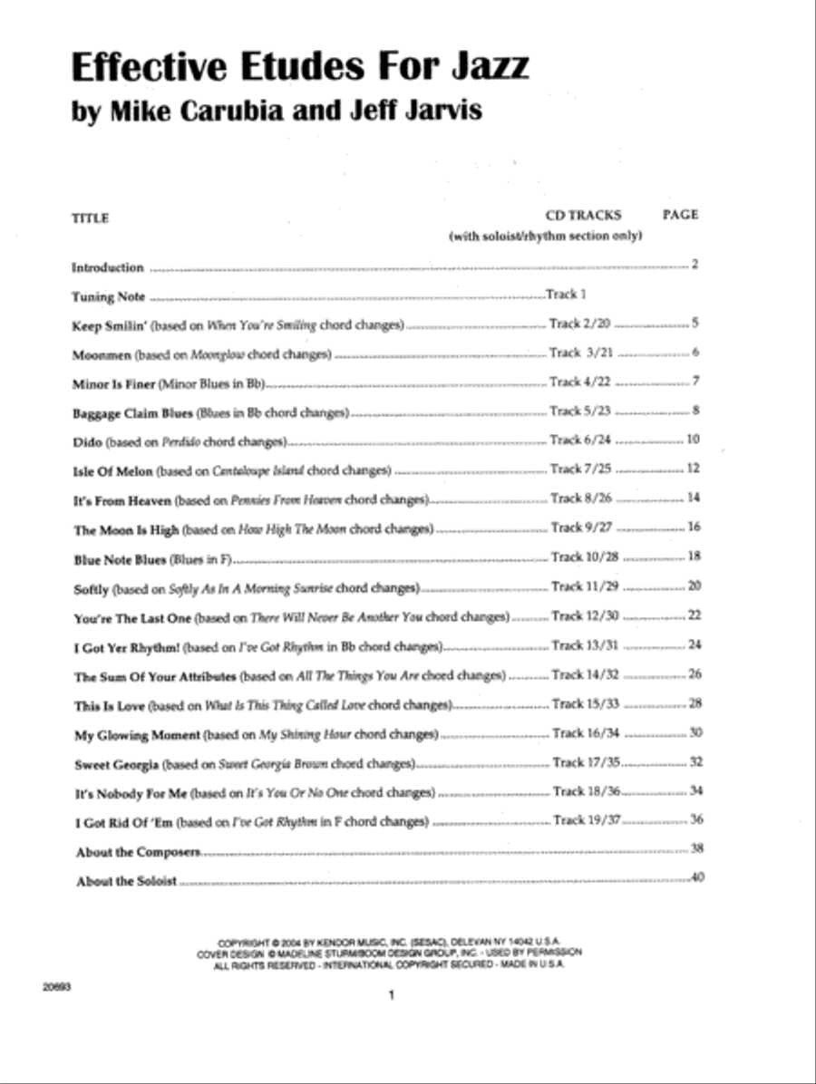 Effective Etudes For Jazz - Tenor Saxophone Tenor Saxophone scores gallery preview page 1