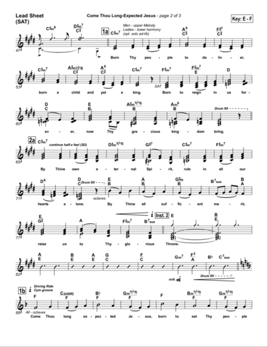 Come Thou Long Expected Jesus - Orchestration by John Wasson Orchestra - Digital Sheet Music page 2