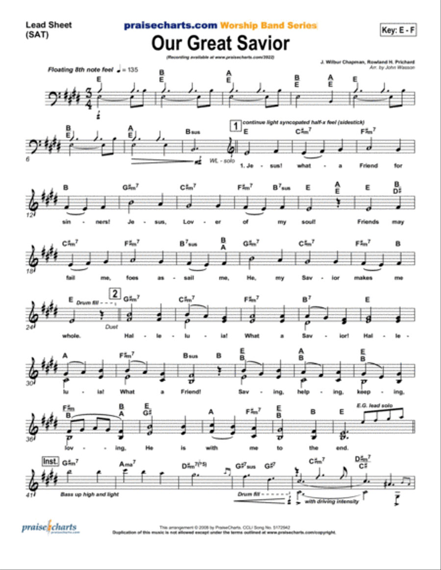 Our Great Savior - Orchestration Orchestra scores gallery preview page 1