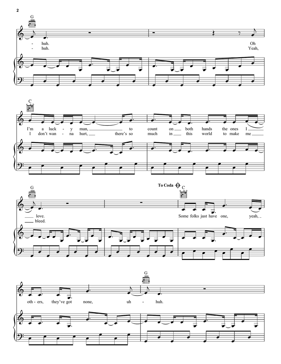 Just Breathe Just Breathe Piano, Vocal, Guitar scores gallery preview page 2