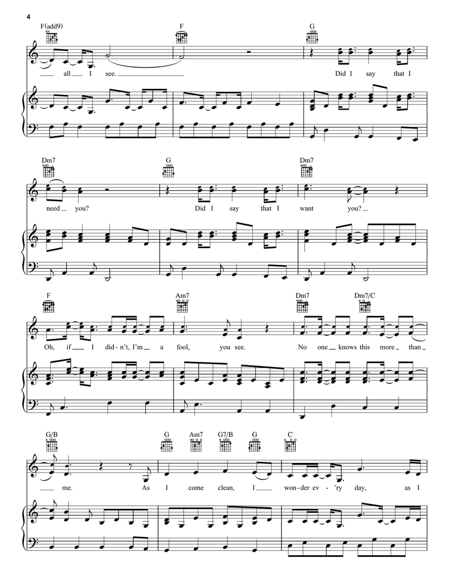 Just Breathe Just Breathe Piano, Vocal, Guitar scores gallery preview page 4
