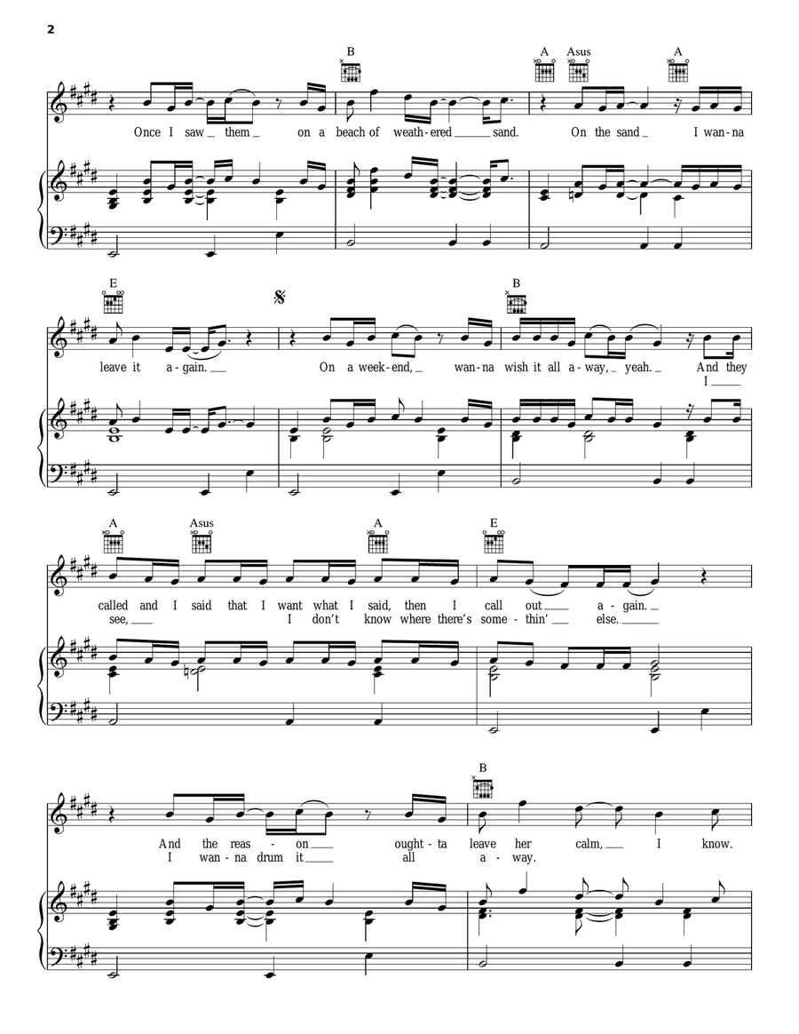 Yellow Ledbetter Yellow Ledbetter Piano, Vocal, Guitar scores gallery preview page 2