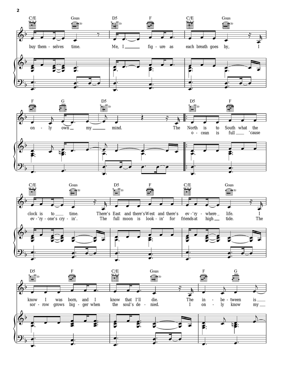 I Am Mine I Am Mine Piano, Vocal, Guitar scores gallery preview page 2