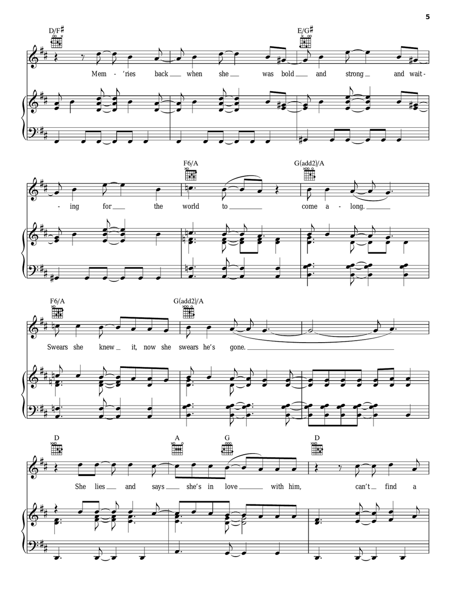 Better Man Better Man Piano, Vocal, Guitar scores gallery preview page 5