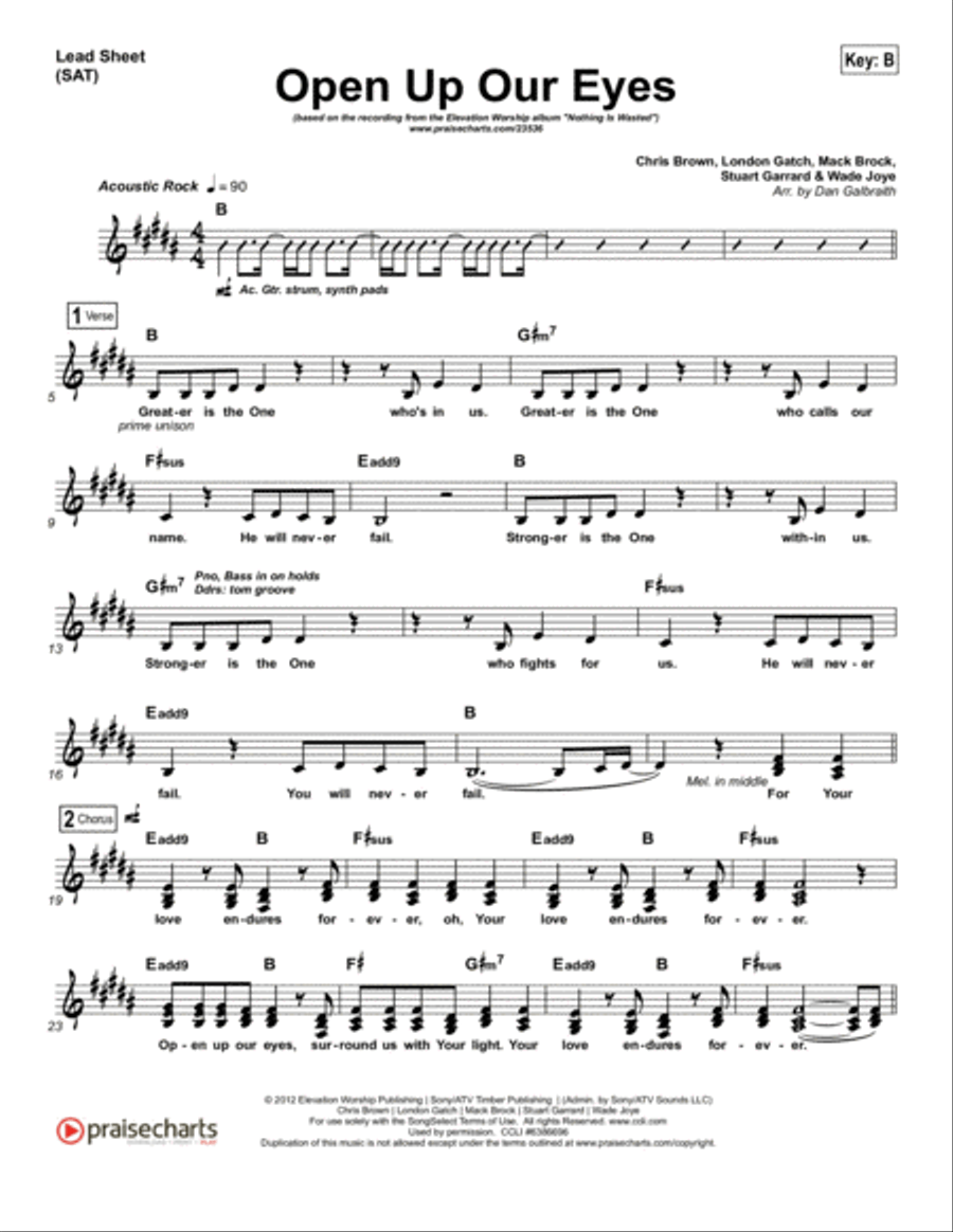 Open Up Our Eyes - Orchestration Orchestra scores gallery preview page 1