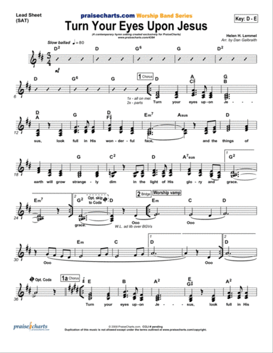 Turn Your Eyes Upon Jesus - Orchestration Orchestra scores gallery preview page 1
