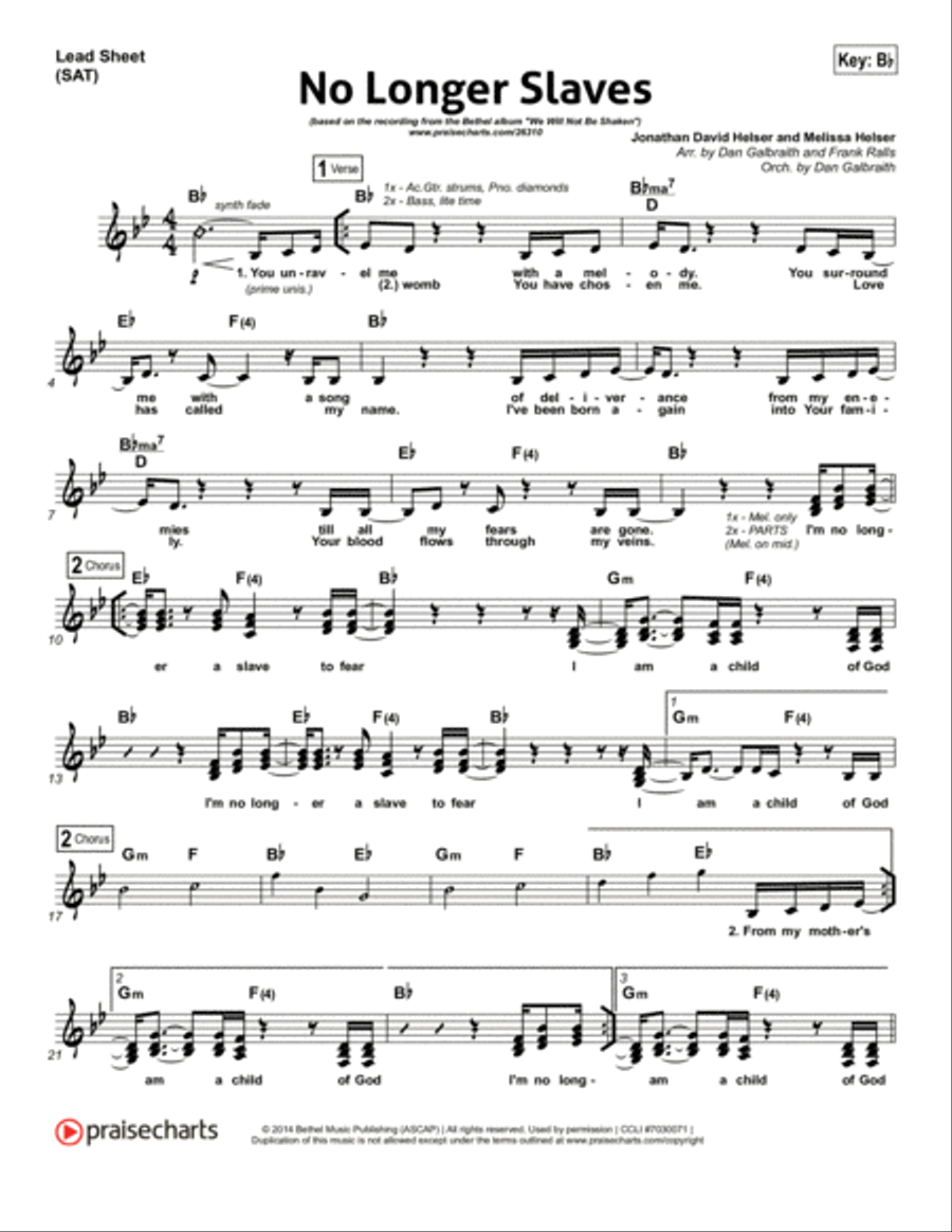 No Longer Slaves - Orchestration Orchestra scores gallery preview page 1