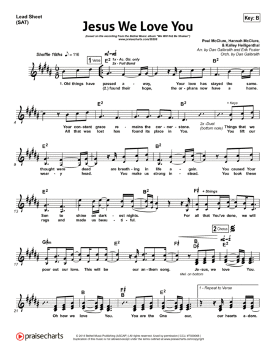 Jesus We Love You - Orchestration Orchestra scores gallery preview page 1