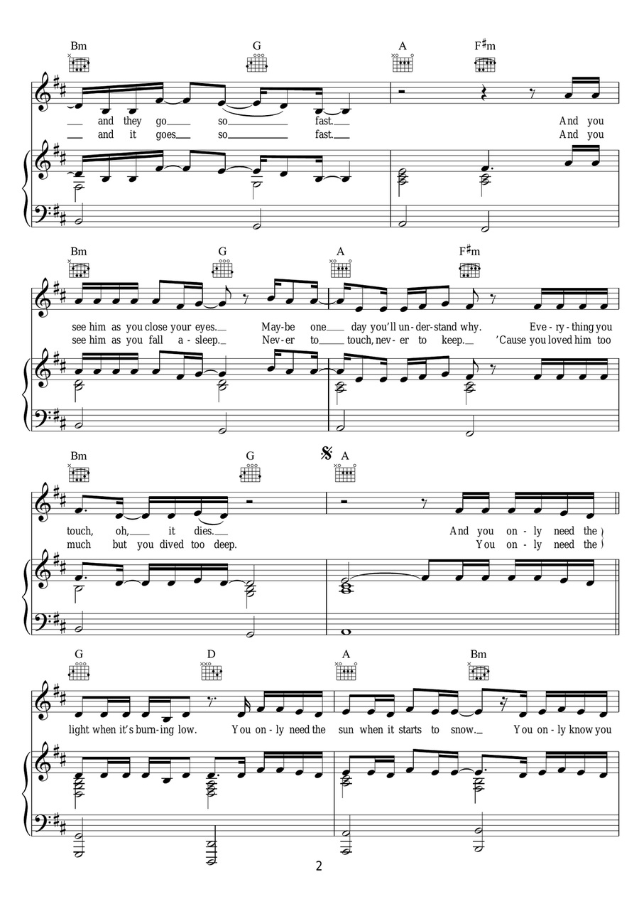 Let Him Go Let Him Go Piano, Vocal, Guitar scores gallery preview page 2