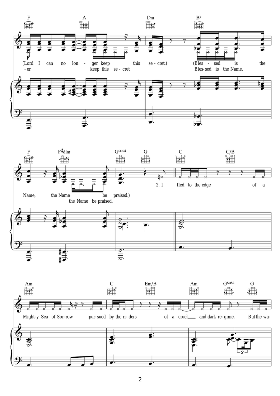 Born In Chains Born In Chains Piano, Vocal, Guitar scores gallery preview page 2