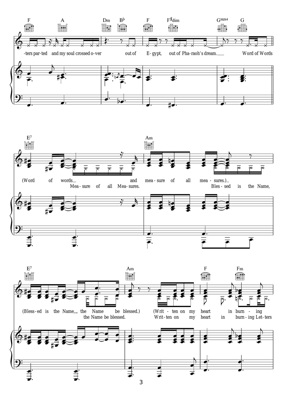 Born In Chains Born In Chains Piano, Vocal, Guitar scores gallery preview page 3