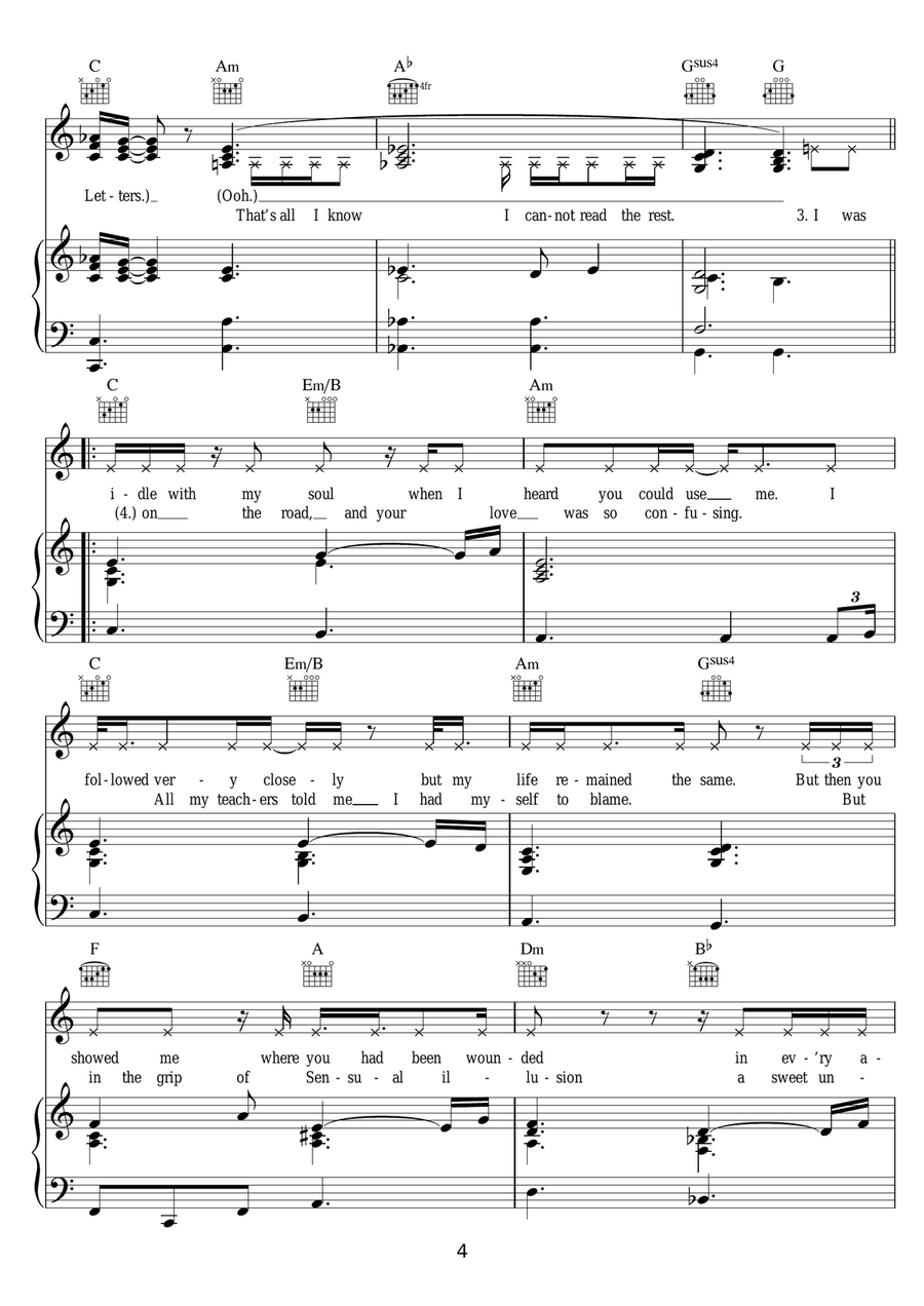 Born In Chains Born In Chains Piano, Vocal, Guitar scores gallery preview page 4