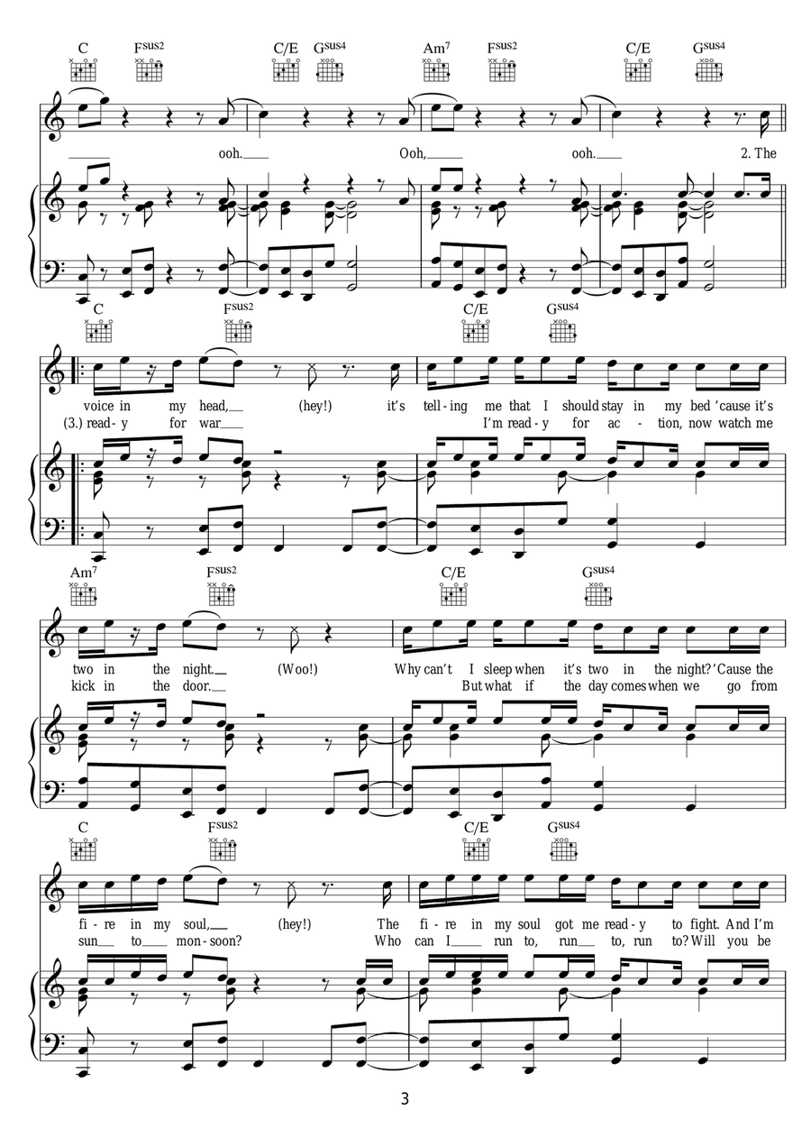 When The Day Comes When The Day Comes Piano, Vocal, Guitar scores gallery preview page 3