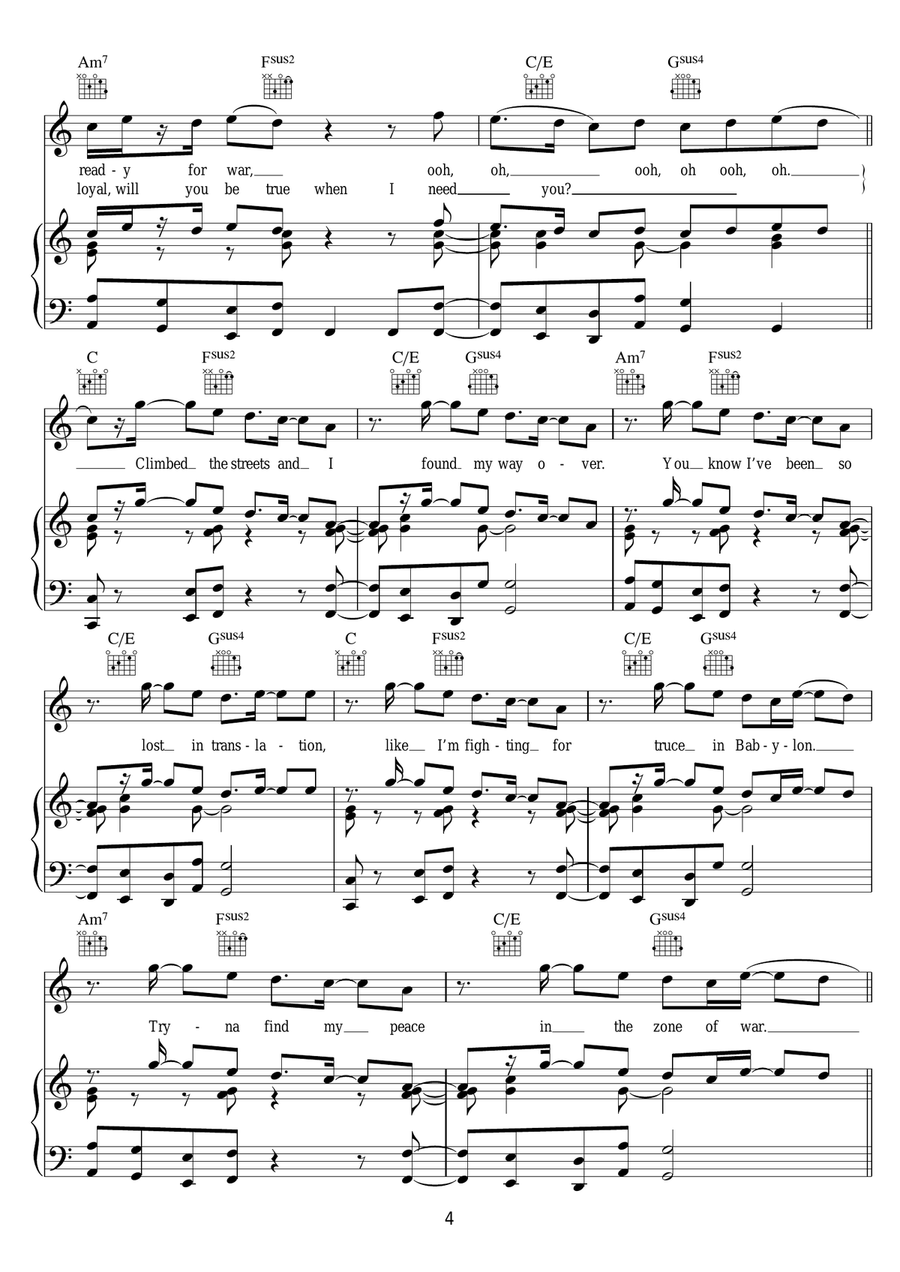 When The Day Comes When The Day Comes Piano, Vocal, Guitar scores gallery preview page 4