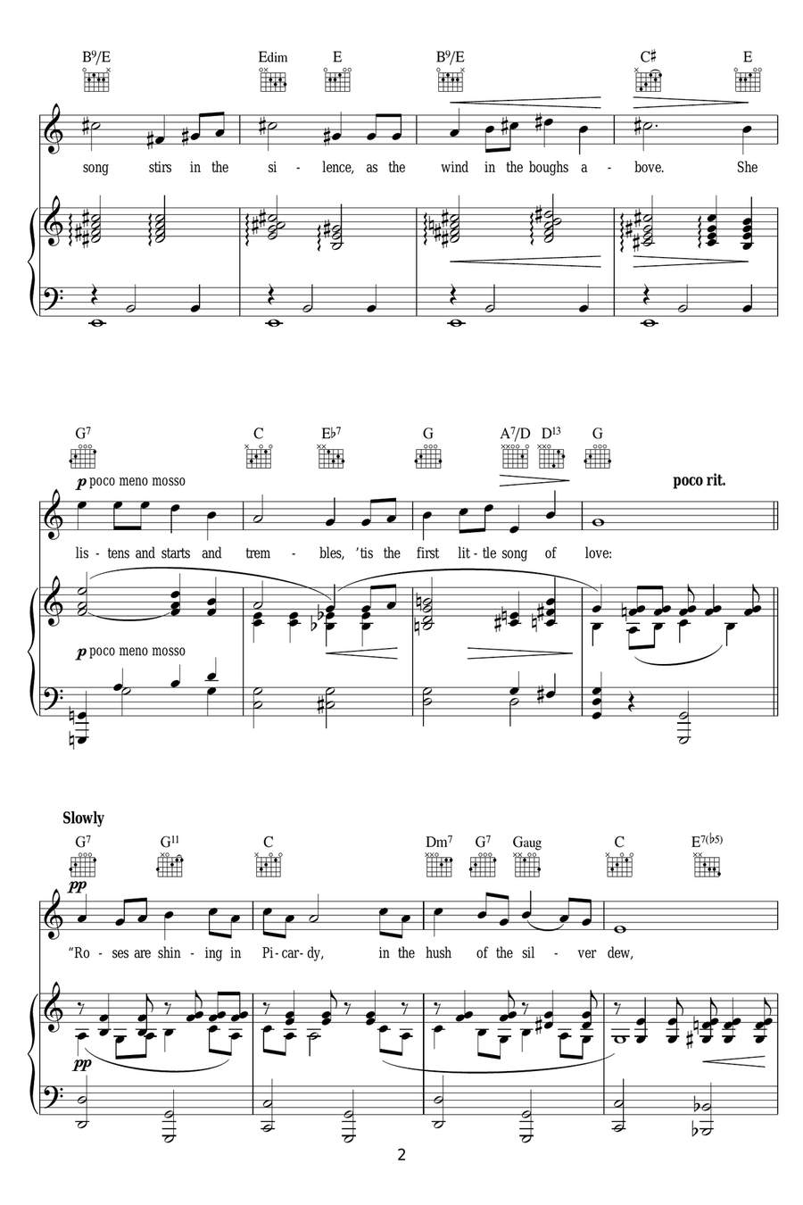 Roses Of Picardy Roses Of Picardy Piano, Vocal, Guitar scores gallery preview page 2
