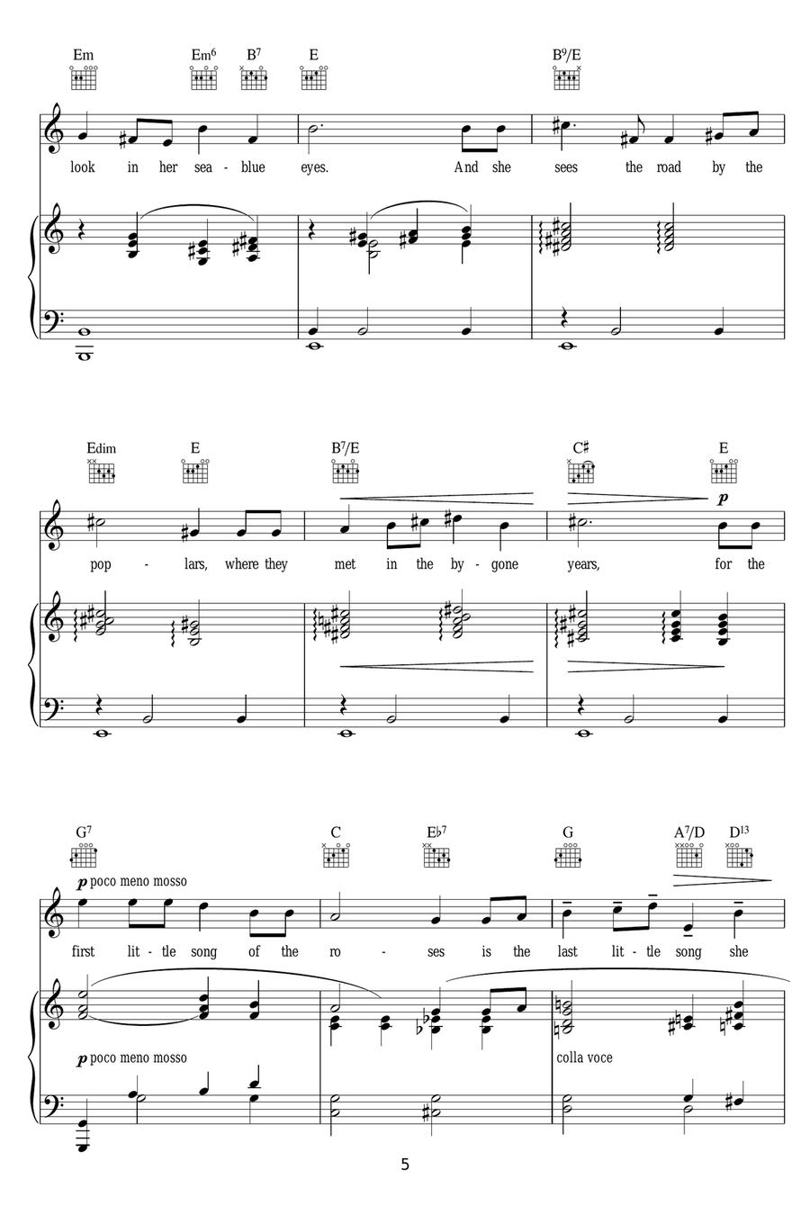 Roses Of Picardy Roses Of Picardy Piano, Vocal, Guitar scores gallery preview page 5