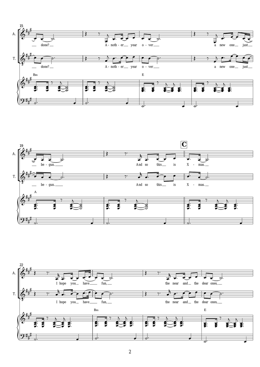 Happy Xmas (War Is Over) Happy Xmas (War Is Over) Piano, Vocal, Guitar scores gallery preview page 2