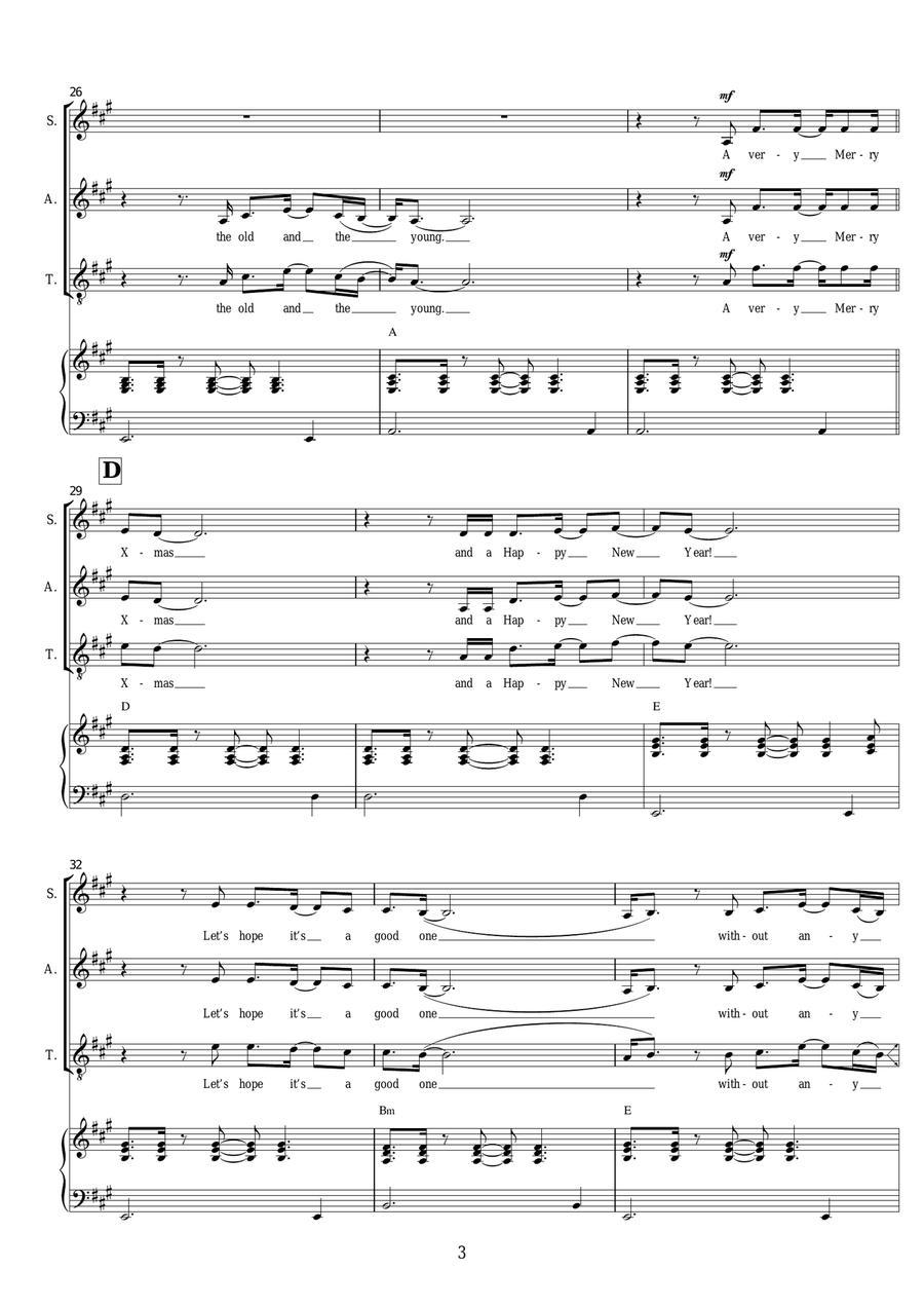Happy Xmas (War Is Over) Happy Xmas (War Is Over) Piano, Vocal, Guitar scores gallery preview page 3