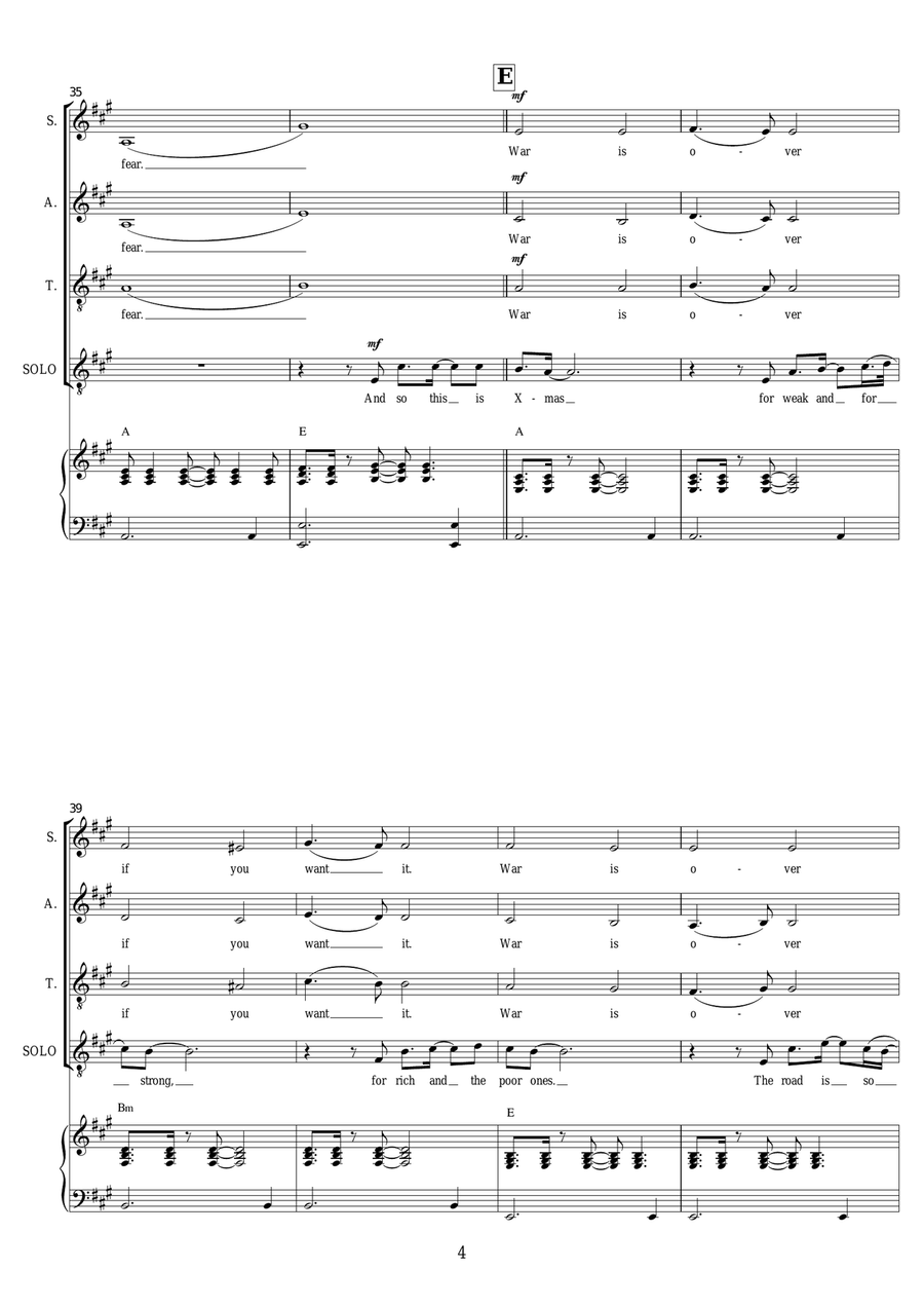 Happy Xmas (War Is Over) Happy Xmas (War Is Over) Piano, Vocal, Guitar scores gallery preview page 4